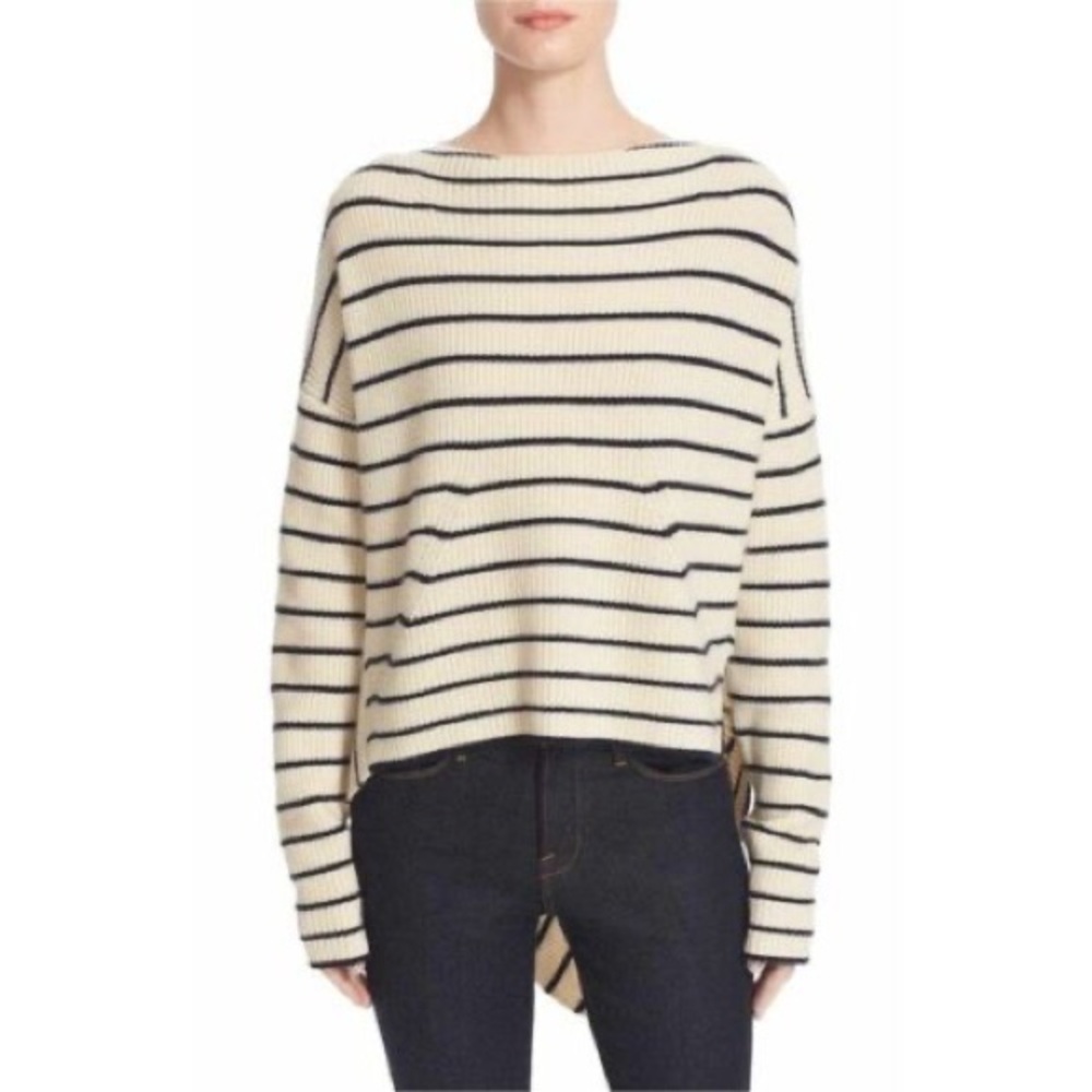 Brochu walker striped asymmetrical sweater nwot